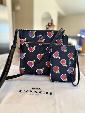 Coach Mini Rowan File Bag Crossbody CW418 & Matching Corner Zip Wristlet CW857